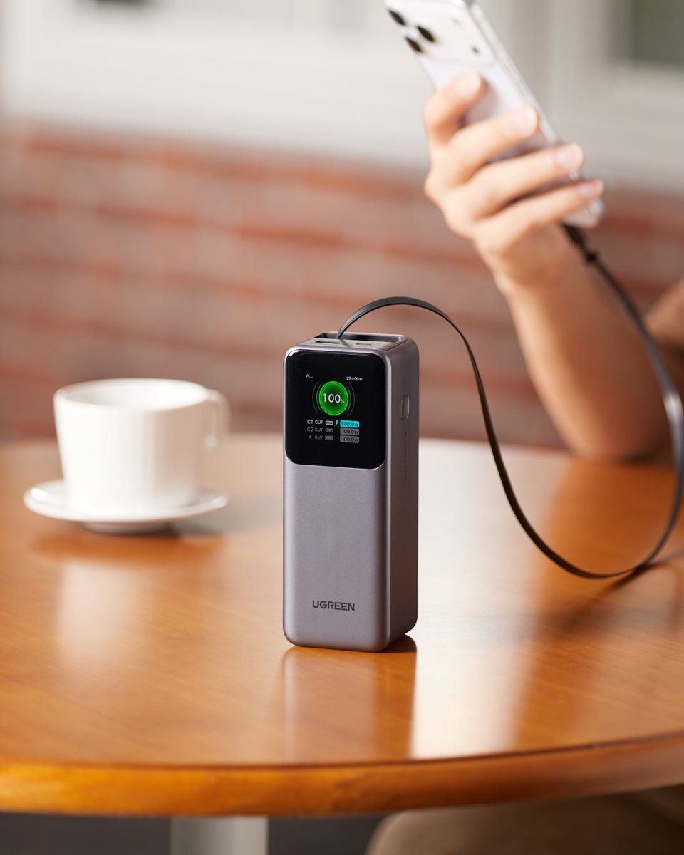 UGREENOfficial's tweet image. Whether you're at home or out and about, relaxing or working, the UGREEN Nexode 165W Retractable USB C Power Bank will keep your devices charged and ready
Check it out bit.ly/3TXUpLX
#UGREEN #UGREENNexode #charger #tech #powerbank #fastcharger