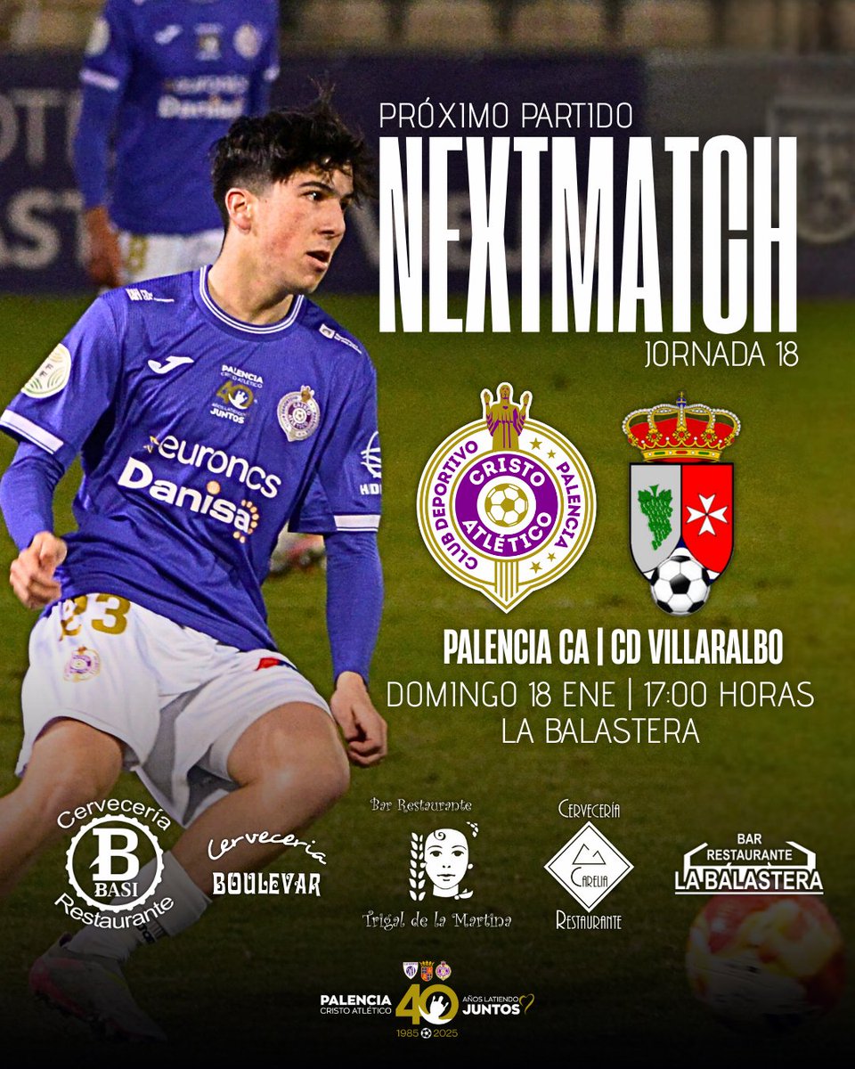 ⚽️PRÓXIMO PARTIDO

🗓️ Domingo 18 Enero
🆚 <a href="/cd_villaralbo/">CD Villaralbo</a>
🕒 17:00 h
📍 La Balastera

🎯 Con ambición a por la segunda vuelta 💪🏼 
 
#lahistoriacontinua 💜 #40añoslatiendo