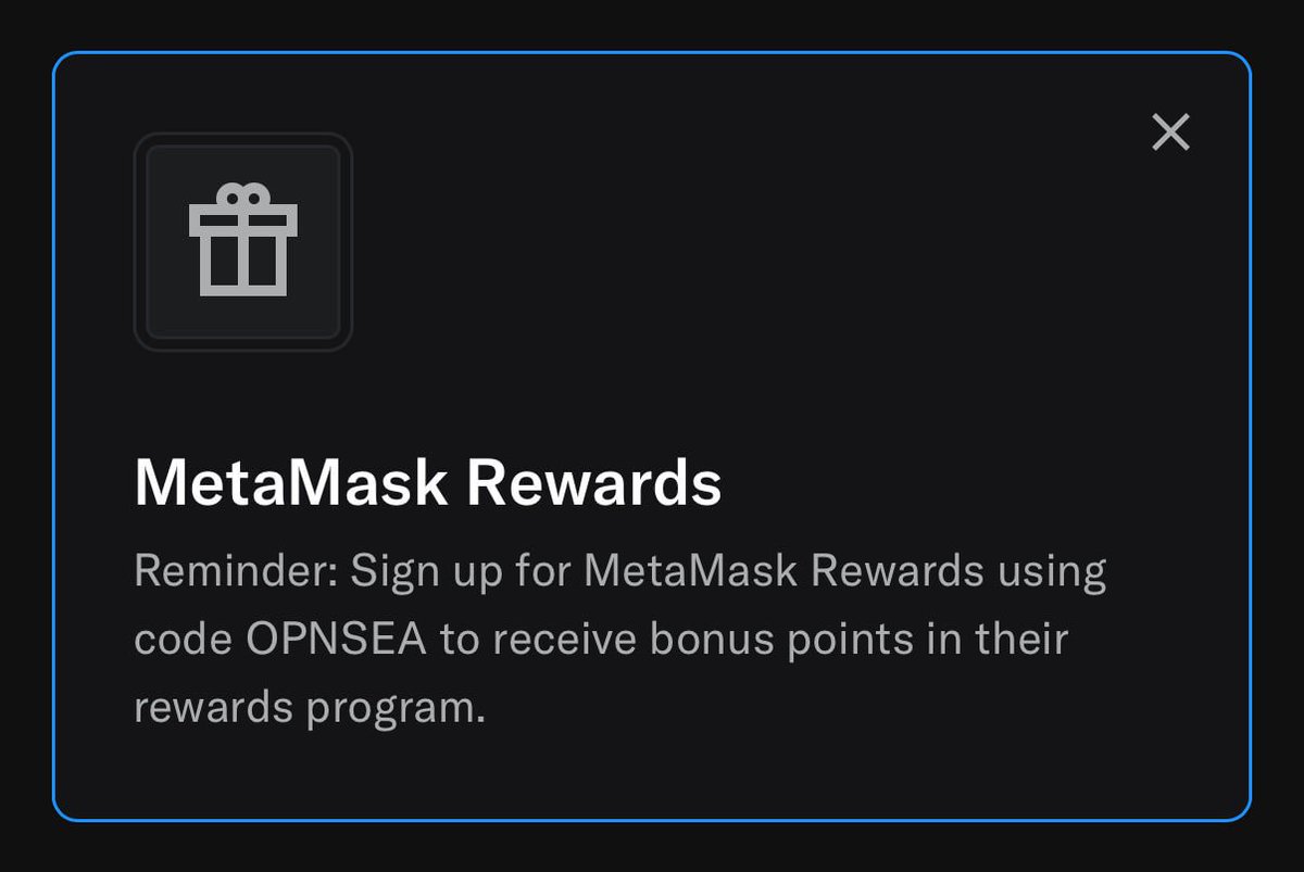 🦊 #MetaMask  x #OpenSea : Free points alert.

If you're farming OpenSea chests, MetaMask is handing out free allocations. Easy grind for up to 1,500 pts.

The Breakdown:• 500 pts Base. • +100 to +1,000 bonus depending on your OS Chest tier (Ruby/Diamond holders eat good).

How