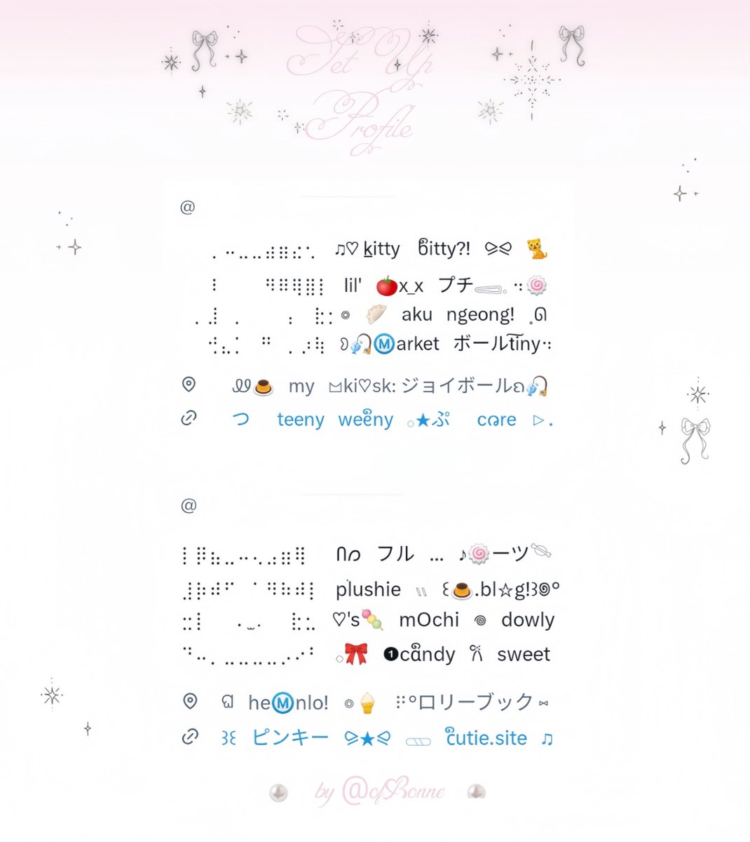 OfBonne's tweet image. ⠀
⠀⠀⠀⠀❤︎⠀𓂂⠀a⠀repost⠀would⠀be⠀lovely
⠀⠀⠀⠀swipe⠀cutest⠀set⠀up⠀profile⠀♫
⠀⠀⠀⠀for⠀9.500⠀つかむ⠀⑅⠀check⠀ALT.
⠀⠀⠀⠀•• ┈┈⠀୨୧⠀#zonauang⠀#zonaba
⠀⠀⠀⠀⠀⠀⠀⠀⠀⠀⠀⠀︶⊹︶︶︶︶︶︶⊹︶
⠀