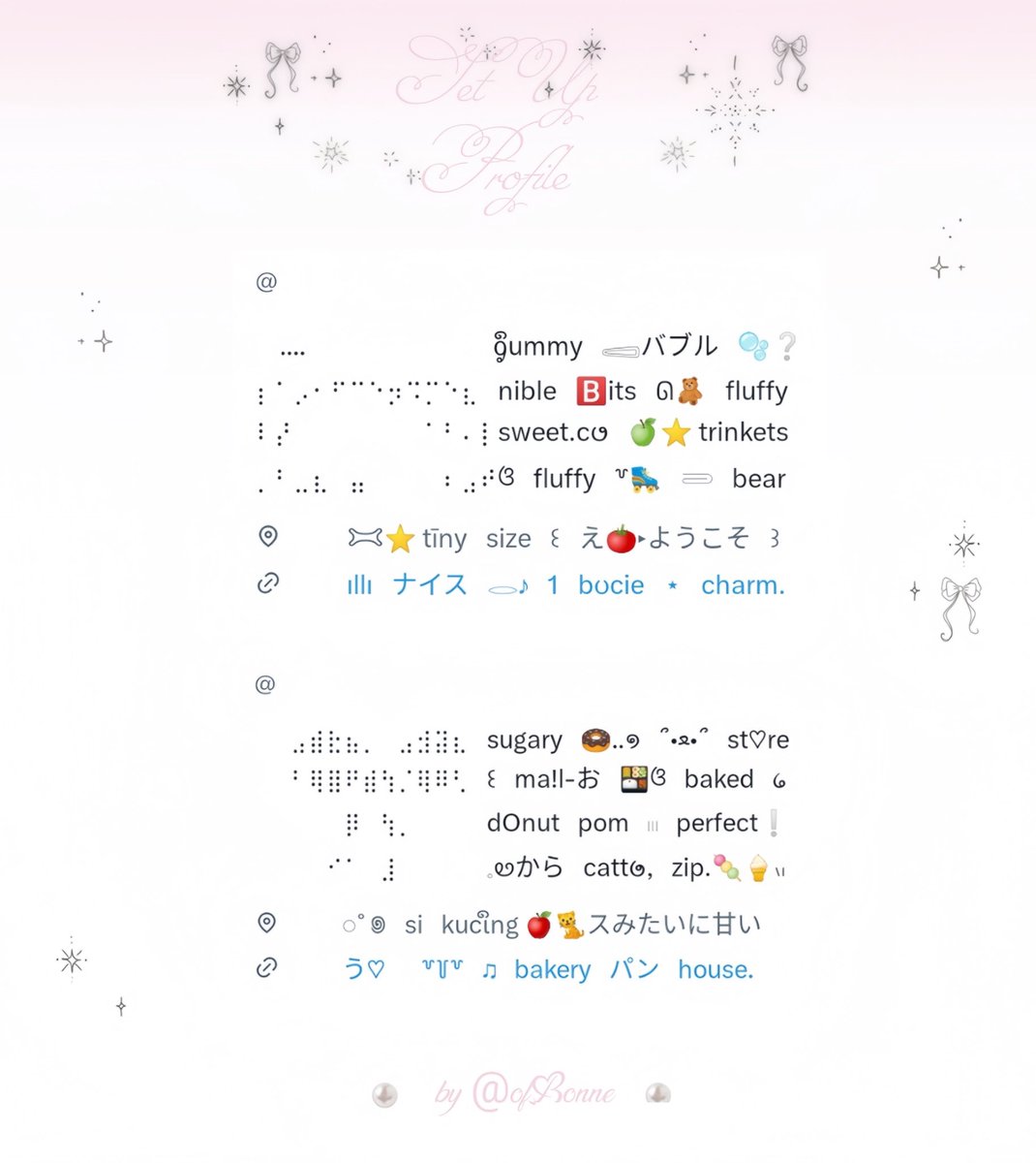 OfBonne's tweet image. ⠀
⠀⠀⠀⠀❤︎⠀𓂂⠀a⠀repost⠀would⠀be⠀lovely
⠀⠀⠀⠀swipe⠀cutest⠀set⠀up⠀profile⠀♫
⠀⠀⠀⠀for⠀9.500⠀つかむ⠀⑅⠀check⠀ALT.
⠀⠀⠀⠀•• ┈┈⠀୨୧⠀#zonauang⠀#zonaba
⠀⠀⠀⠀⠀⠀⠀⠀⠀⠀⠀⠀︶⊹︶︶︶︶︶︶⊹︶
⠀