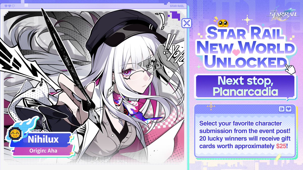 BeilBack's tweet image. Astral Express's next destination🚂✨
#Planarcadia My favorite character is

  ＿人人人人＿
＞　Nihilux　＜
   ￣Y^Y^Y^Y￣

#HSRNewWorldUnlocked
Are you ready to become Aha? 🔥🕺

x.com/honkaistarrail…