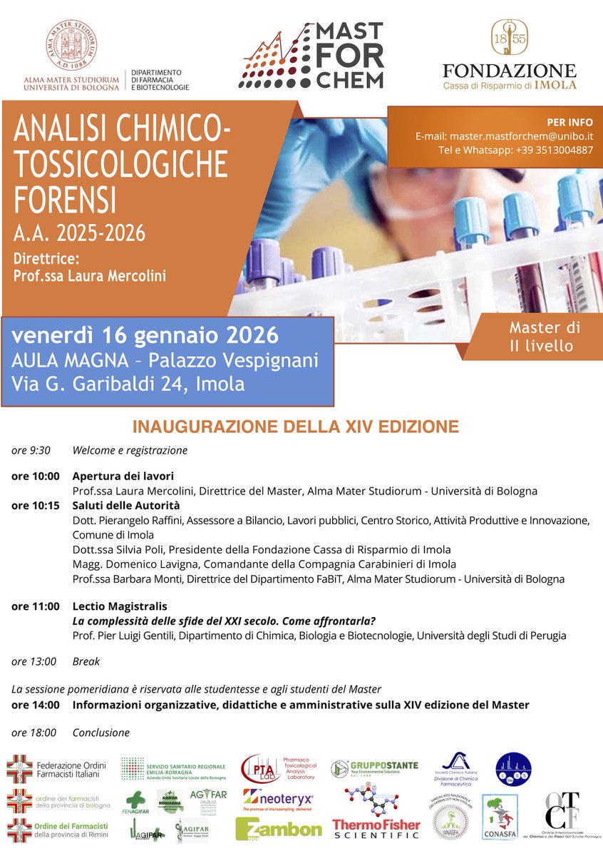 Master in Analisi Chimico-Tossicologiche Forensi tweet media