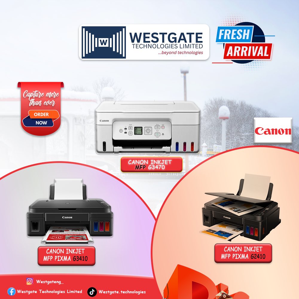 westgateng_'s tweet image. New arrivals just landed 📦
Canon products are now in stock at Westgate Technologies Limited — engineered for clarity, speed, and reliability.
Perfect for offices, businesses, and high-volume printing needs.

#PrintingSolutions #BusinessTechnology #ICTDistributor #CanonProducts
