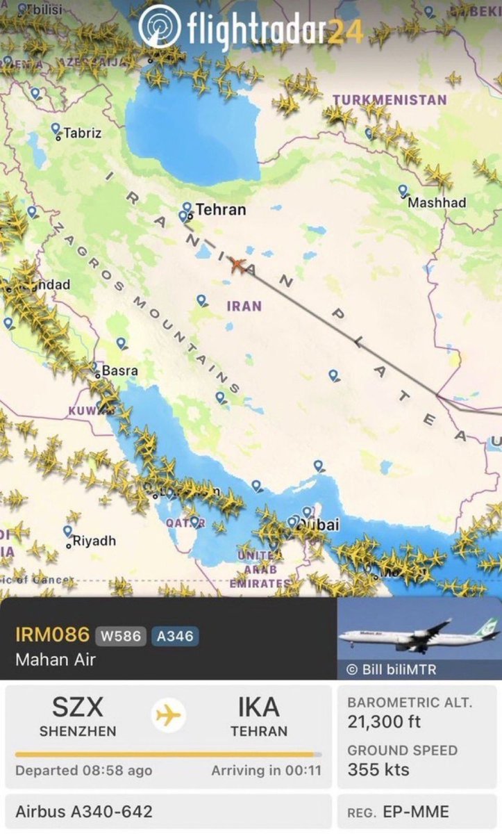 🚨🇨🇳🇮🇷 Chinese cargo planes have been flying into Tehran anyway, airspace drama be damned.

Word is they were hauling HQ-9 air defense systems and anti-aircraft missiles for deployment around the capital.

Are these meant to protect Tehran specifically, or are we about to see key