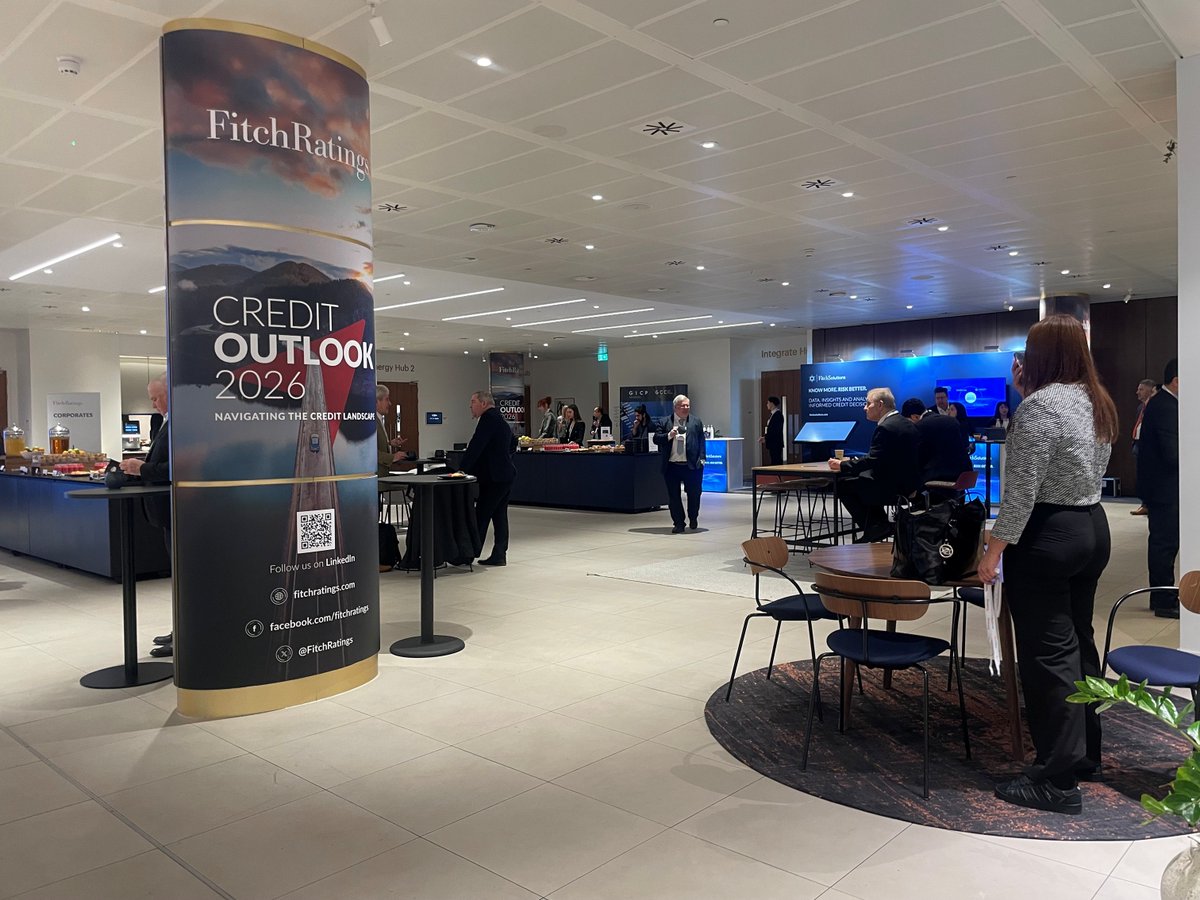 FitchRatings's tweet image. Kicking off #CreditOutlook2026 London! Ian Linnell, President, #FitchRatings opened the event, and we look forward to sessions on the macroeconomic, sector &amp;amp; sovereign outlooks, innovation in credit, sustainable #DCM &amp;amp; cross-sector dynamics. Visit our booth if you're attending!