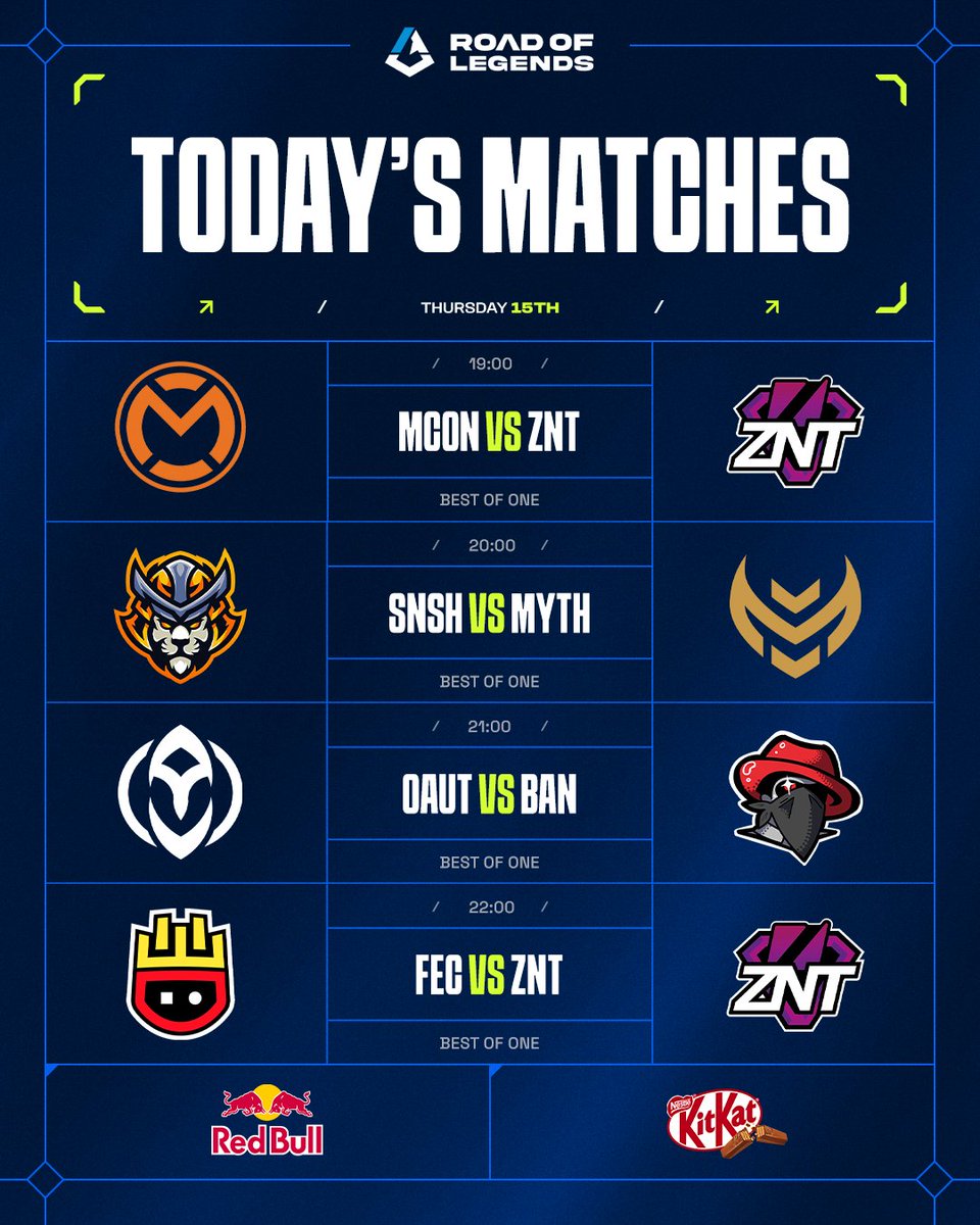 RoadOfLegends's tweet image. Deze 4 matches zenden wij uit op onze Twitch, wees erbij om 19:00!

Kijk voor de matches per wave op roadoflegends.nl/competition/sc… 

#ROL