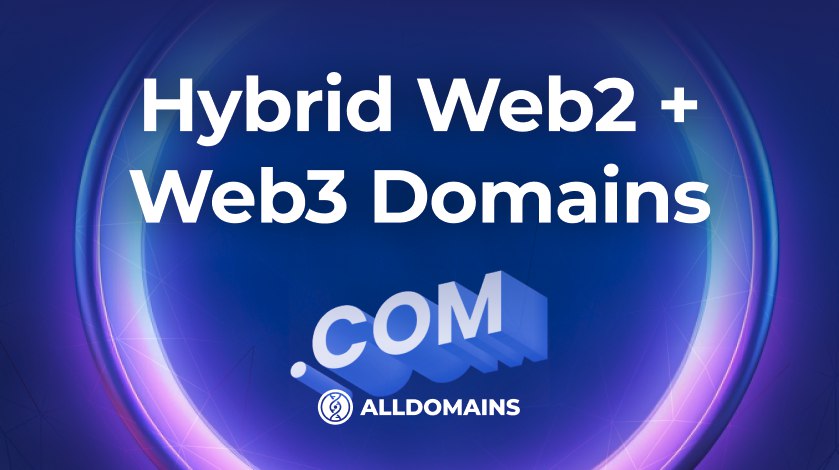 alldomains_'s tweet photo. Hybrid .com domains deliver:
👉 Global DNS resolution
👉On-chain ownership
👉Programmable identity
👉Ecosystem composability https://t.co/QXMkwQmcOm