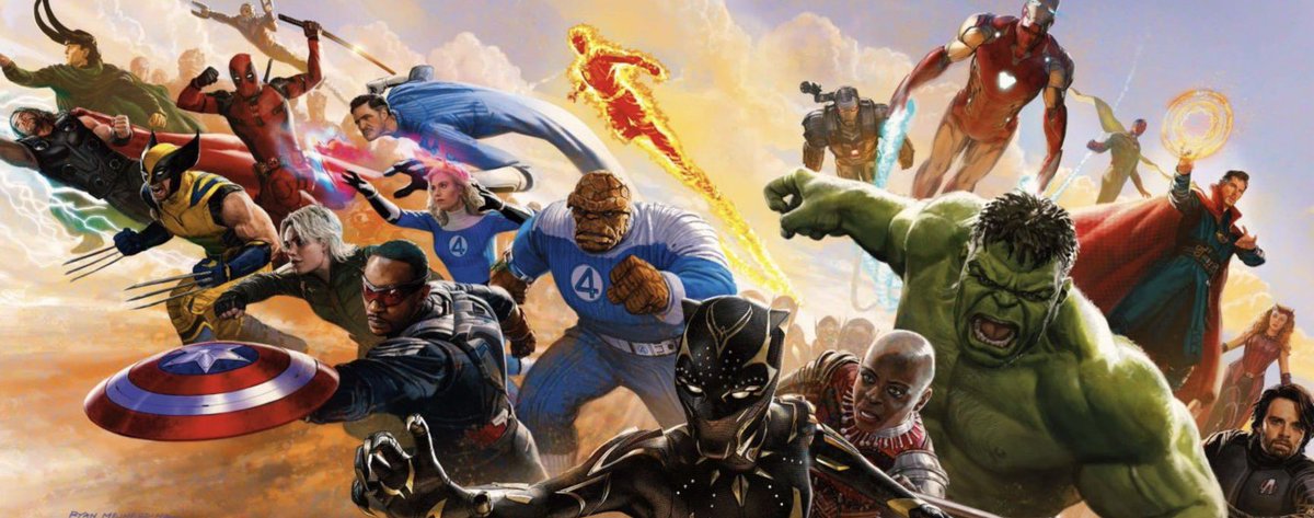 QuidVacuo's tweet image. Si me dices hace años que íbamos a tener en una imagen oficial a Loki junto a a Thor, Deadpool, Wolverine, IronMan, los Cuatro Fantásticos y Wanda te diría que estás loco.