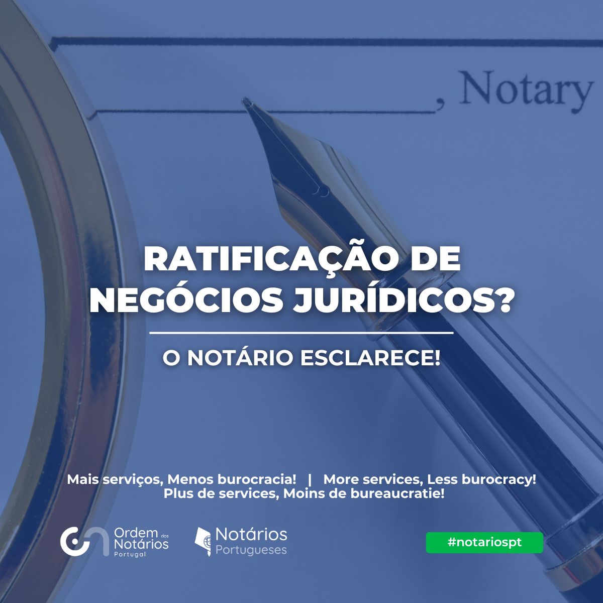 Ratificação de negócios jurídicos? O Notário esclarece. Consulte o notário mais próximo de si em notarios.pt

Ratification of legal transactions? The Notary explains.
Ratification d’actes juridiques ? Le Notaire explique.

#notariospt