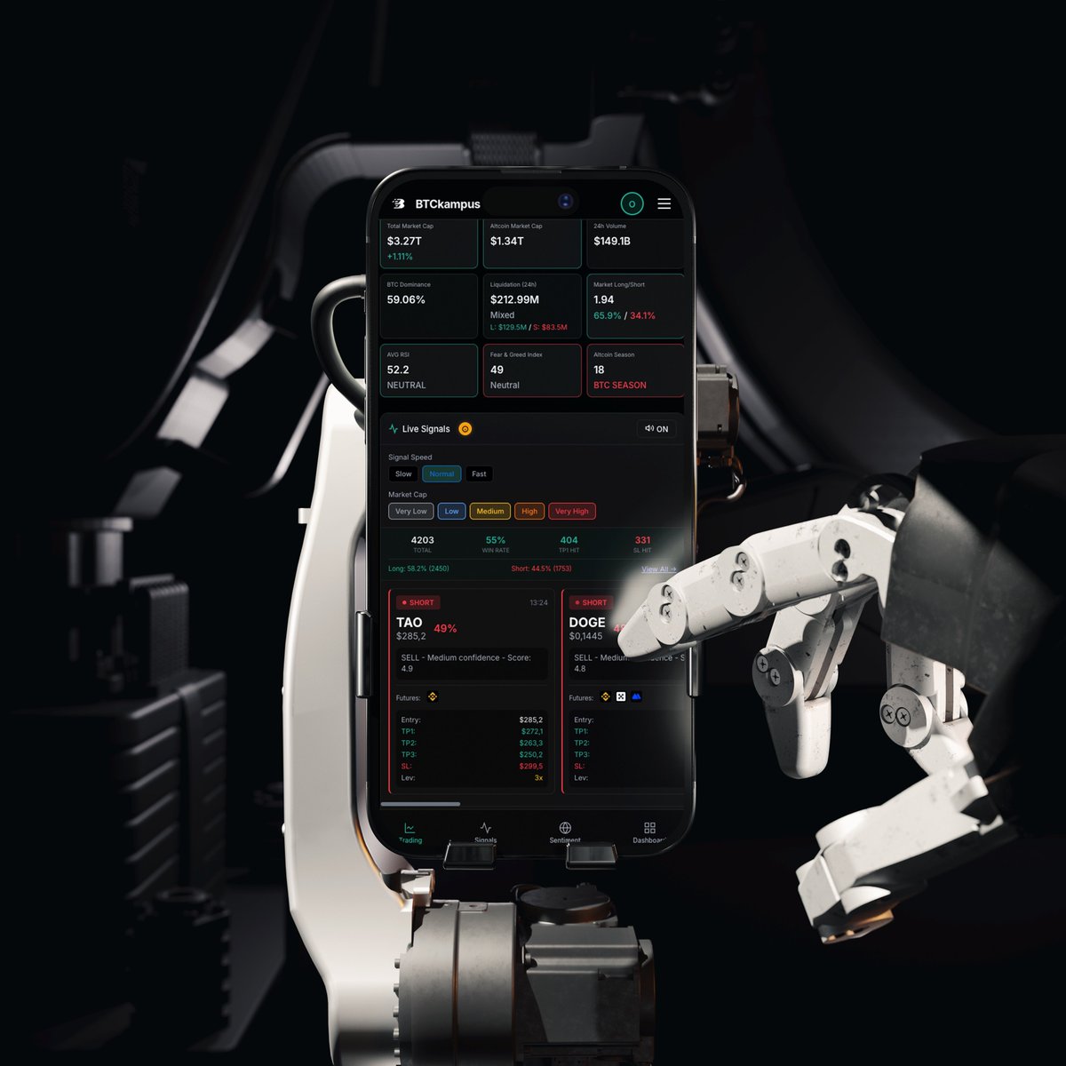 No Emotion, No Mistakes, Just Data! AI-powered crypto auto trading, signals  and analytics platform. btccampus! Start your free trial!