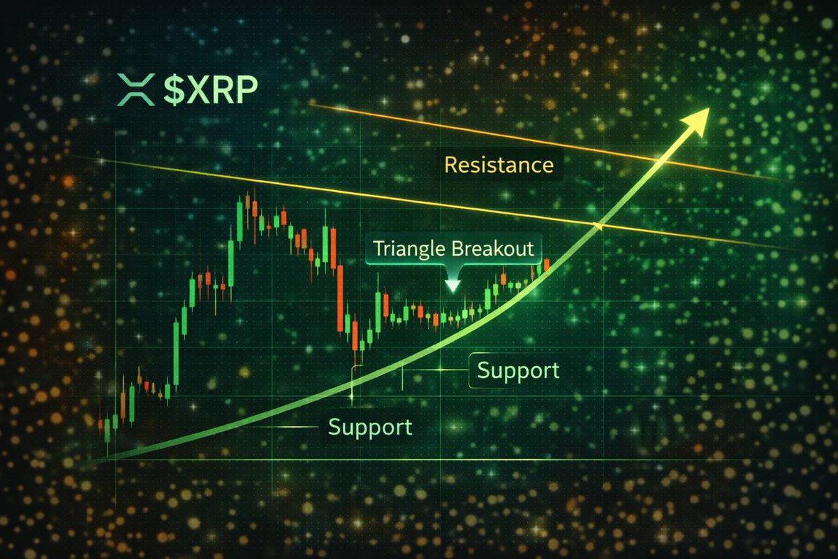 AyourCoin's tweet photo. 🚀 $XRP IS AT A MAKE-OR-BREAK MOMENT 🚀

Clean triangle breakout ✅
Now price is fighting to flip structure — this is where moves turn violent.
🔥 Hold above the breakout zone
→ Momentum ignites
→ Structure confirms
→ Price hunts the descending resistance fast

❌ Slip back into the triangle
→ Fakeout vibes
→ Patience required
→ Expansion delayed, not cancelled
This is the kind of retest that separates chop from impulse.
If bulls defend, XRP doesn’t crawl — it launches. 👀⚡
#XRP #Ripple #XRPPriceAnalysis #AltcoinSeason