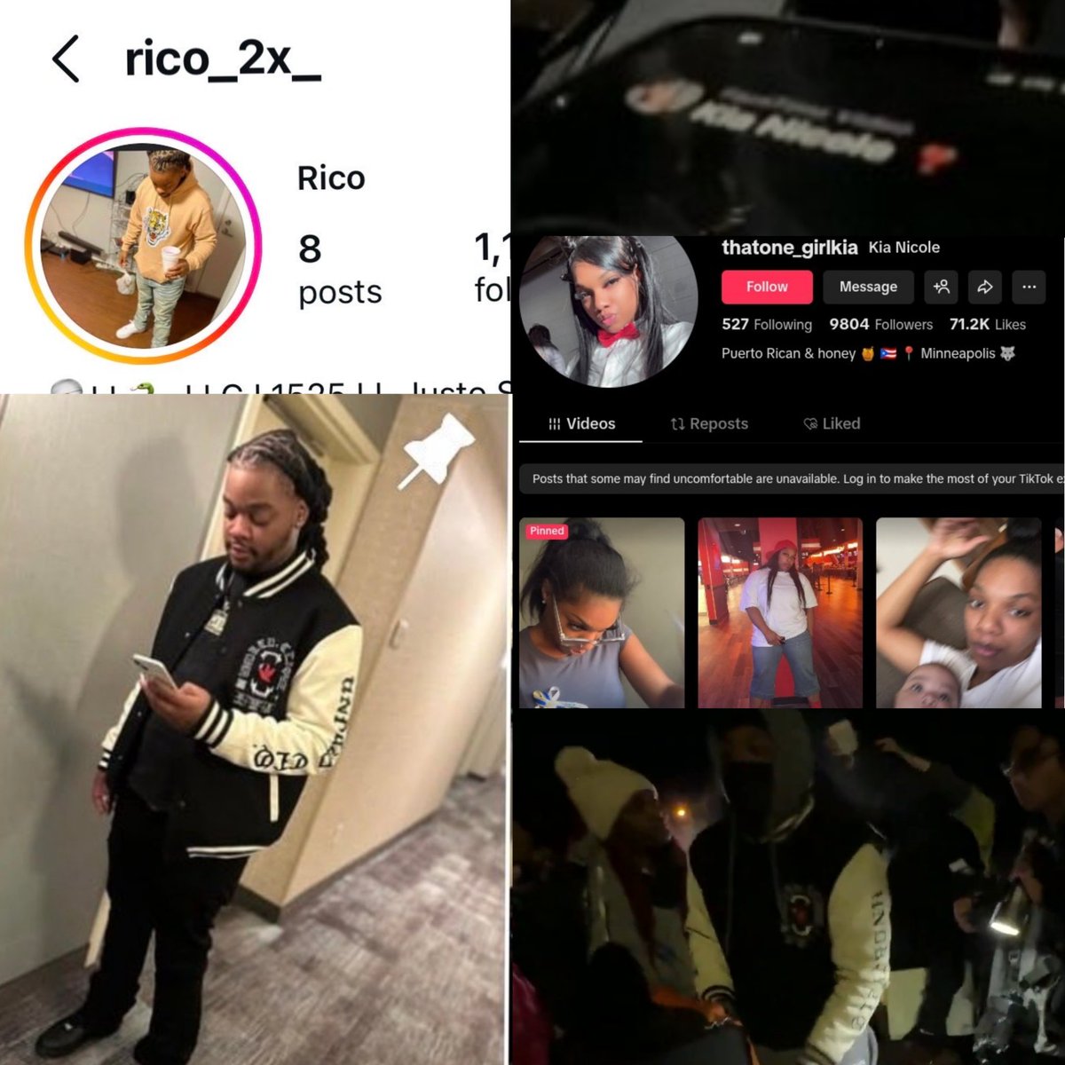 PatriotVerity's tweet image. Rico aka "Ja Morant" 31 birthday Jan 22 1994. "Kia Nicole" July 26, 1997. Possibly daughter of Leoanar Sandifer. They deleted their Facebook pages when we identified them.
You'll see him slamming the safe down on the ground and rummaging through it.