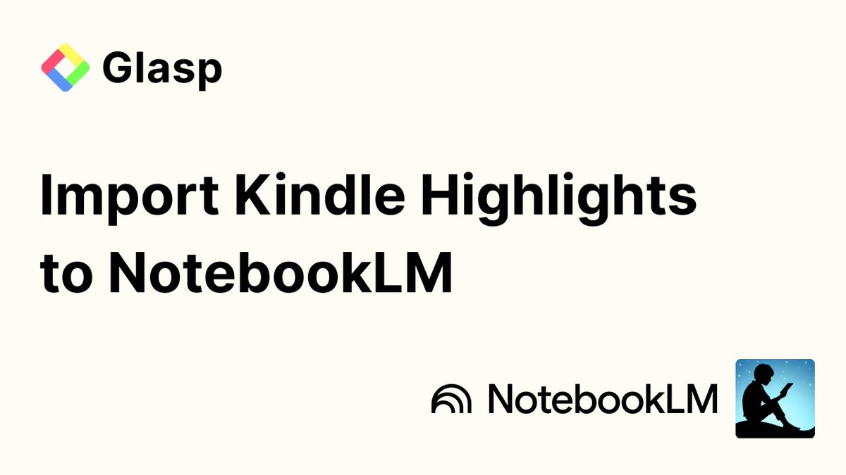 💡If you use Kindle and NotebookLM, this is for you!

You can import your Kindle highlights into NotebookLM using Glasp and even bulk import highlights from multiple Kindle books at once 📚

Turn your reading notes into actionable knowledge in minutes. 

<a href="/AmazonKindle/">Kindle</a> <a href="/NotebookLM/">NotebookLM</a>
