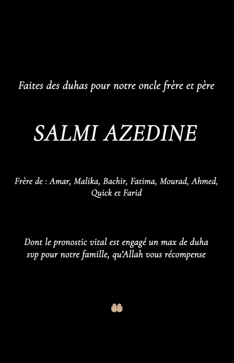 Martav69's tweet image. Salem W’Ahleykoum si vous pouvez juste faire des du3a pour Salmi Azedine, le frère de la personne qui ma accueilli dans sa boulangerie toute mon enfance quand j’avais pas un rond.
Qui m’a fait vivre ma première finale de coupe du monde.

Qui a toujours compter pour moi et pour…