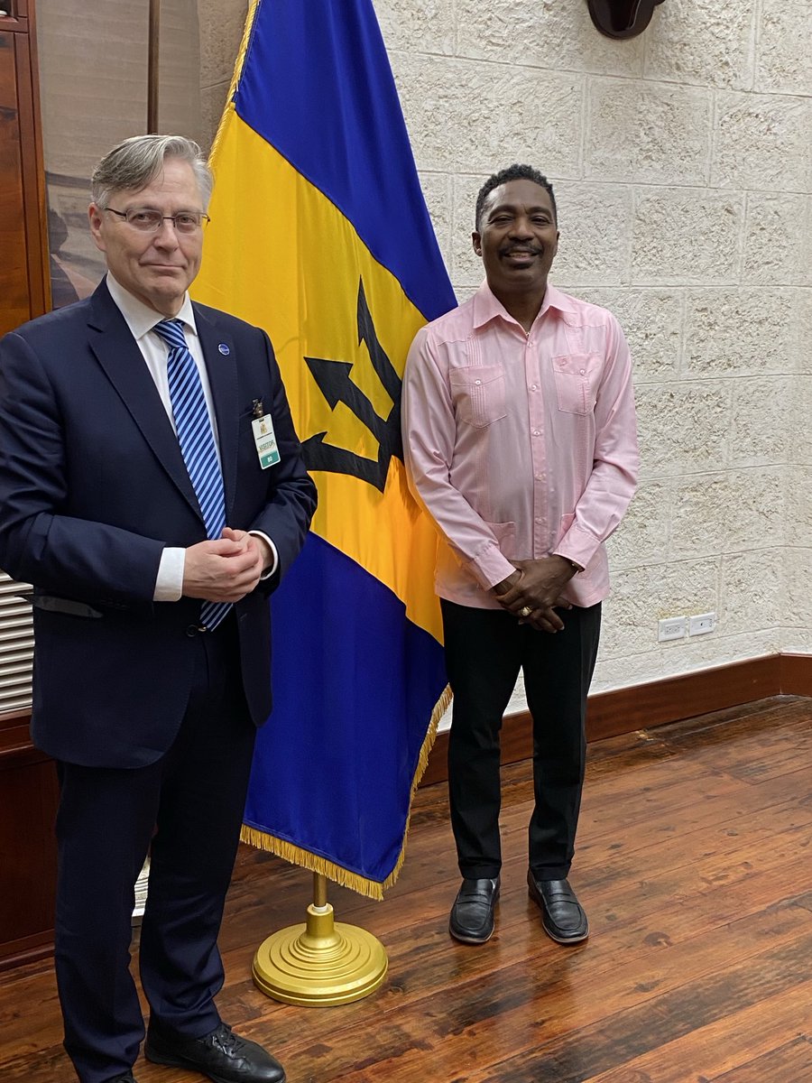 Meeting Minister of Environment, Honorable Adrian Forde #Barbados         ⁦<a href="/FinlandinCarib/">Finland in the Caribbean</a>⁩ Talks about #Sargassum seaweed