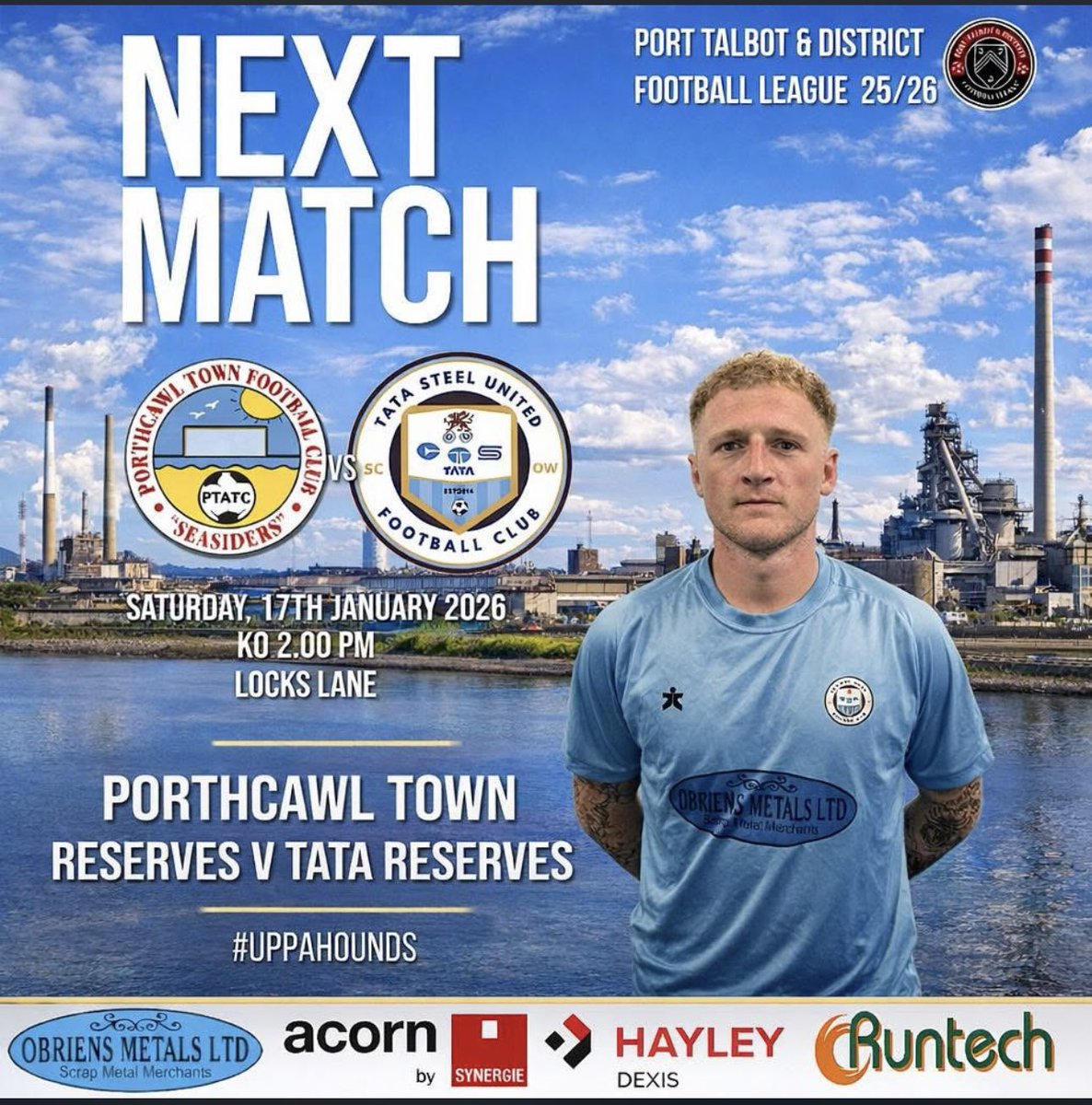 Porthcawl Town Reserves 🆚 Tata Reserves

📅 Saturday 17th January
⏰ 2.00pm KO
📍 Locks Lane

Our final game before the league splits, and the lads are fired up to extend their unbeaten run to 12 matches.

Get behind the boys!