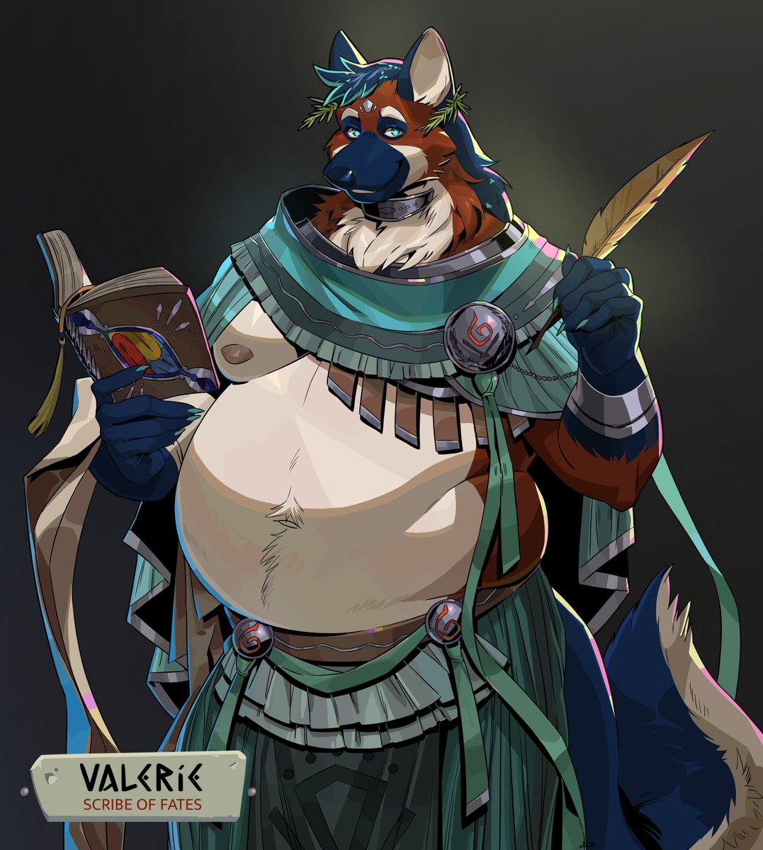 The recorder and storyteller of history and memory, Valerie! A Hades 2 commission for <a href="/volffwolff/">🐺V</a>!

#furry #furryart #hades2