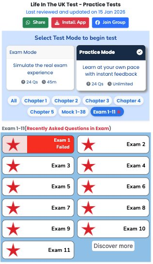 testprepuk's tweet image. Tips: Click on Exam 1-11(in Blue) to view only exam 1-11 tests📷
testprep.uk/life-in-the-uk…

#lifeintheuktest #resident #CitizenshipTest #UK #England #uk #ILR #IndefiniteLeaveToRemain #Quiz #KingandPrince #GovUK