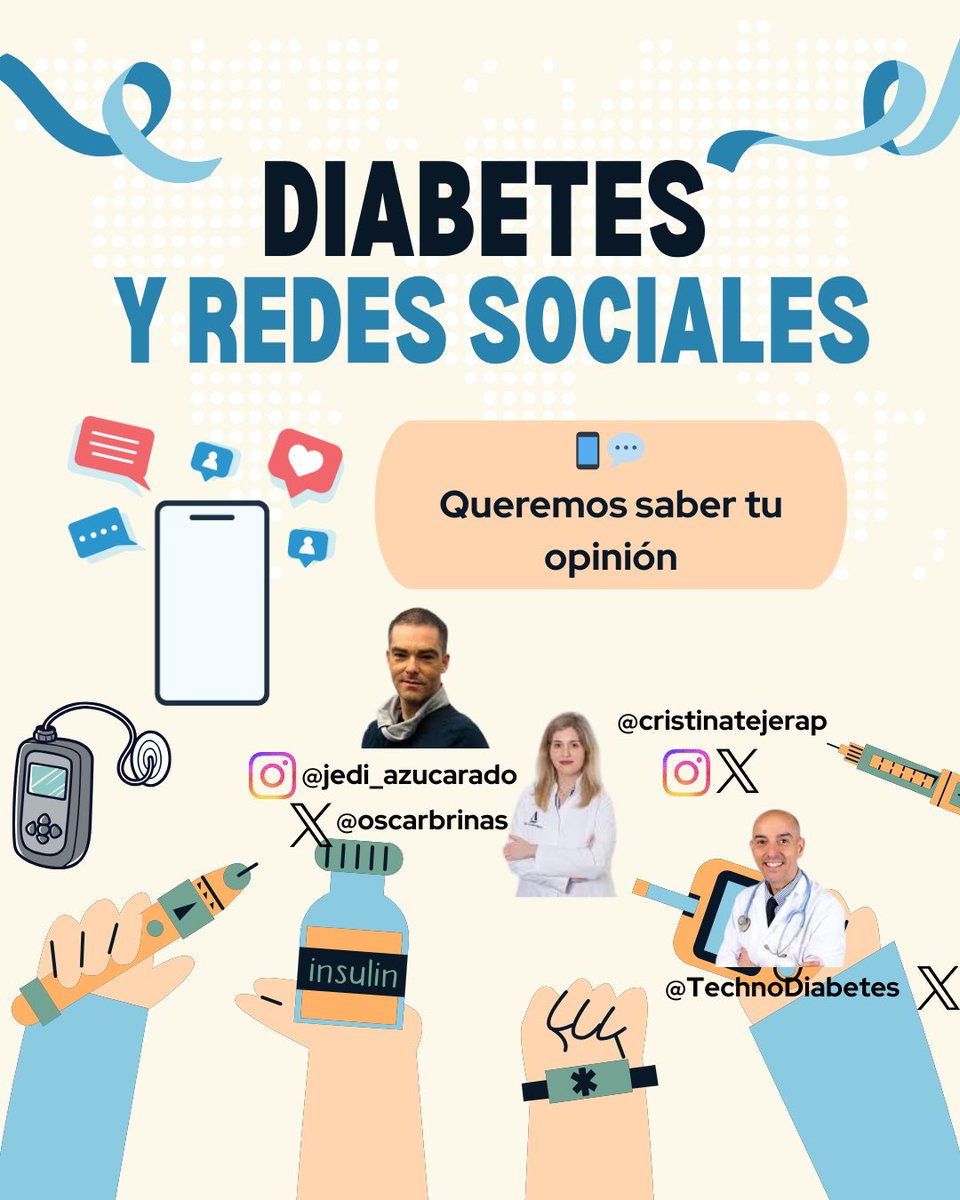cristinatejerap's tweet image. 📢 Te invitamos a participar en una encuesta sobre redes sociales y diabetes, tanto si eres una persona que vive con diabetes, profesional sanitario o bien eres responsable de una persona con diabetes. ⭐️

Las redes sociales se han convertido en una fuente de información, apoyo y