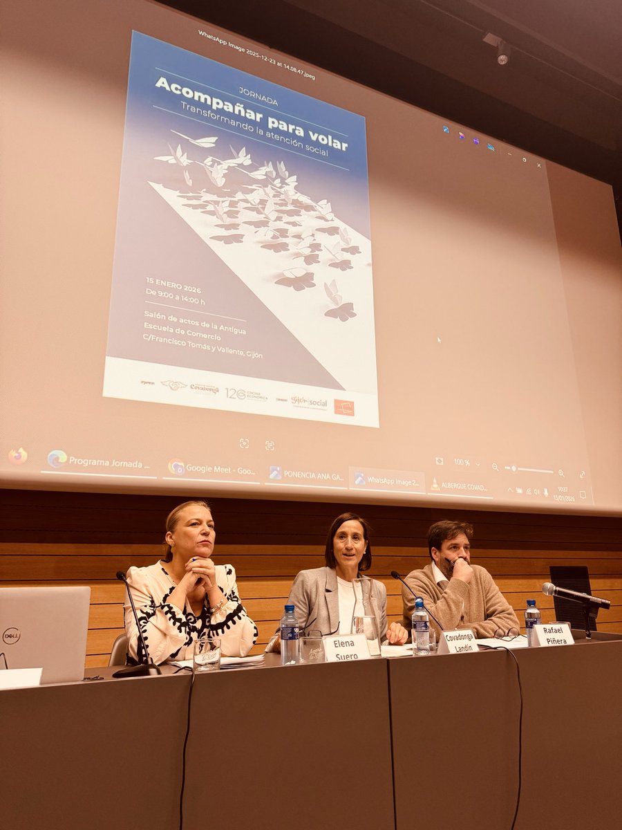 Covadonga Landin, Directora de la Fundación Municipal de #ServiciosSociales de <a href="/gijon/">Gijón/Xixón</a> presenta las experiencias con los procesos de transformación de Cocina Económica con Rafael Piñera y Albergue Covadonga con Elena Suero. #AcompañarParaVolar