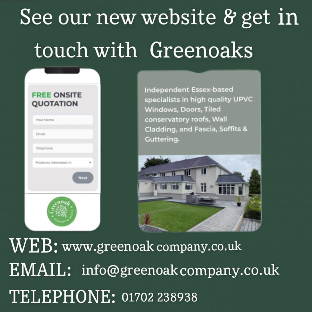 Get in touch with Greenoak Concept &amp; Design via our new website 
greenoakcompany.co.uk
Keep up to date with our latest products services &amp; offers. 
See our portfolio of installations, customer reviews &amp; much much more!
<a href="/GreenoakCo/">Greenoak Concept & Design Ltd</a>