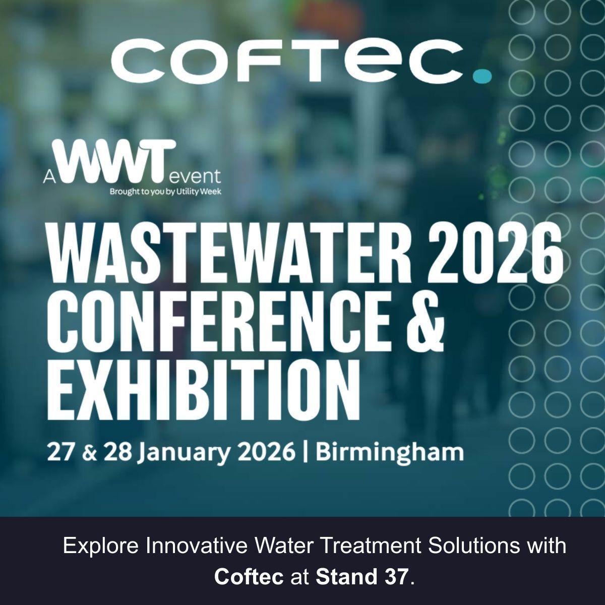 coftec's tweet image. Water utilities face pressure to cut costs, meet sustainability goals &amp;amp; stay compliant. Coftec delivers modular, scalable solutions for fast deployment &amp;amp; lower carbon impact.
Visit us at Stand 37 at #WWT2026 Birmingham. Will we see you there?
#WaterTreatment #Coftec #NetZero