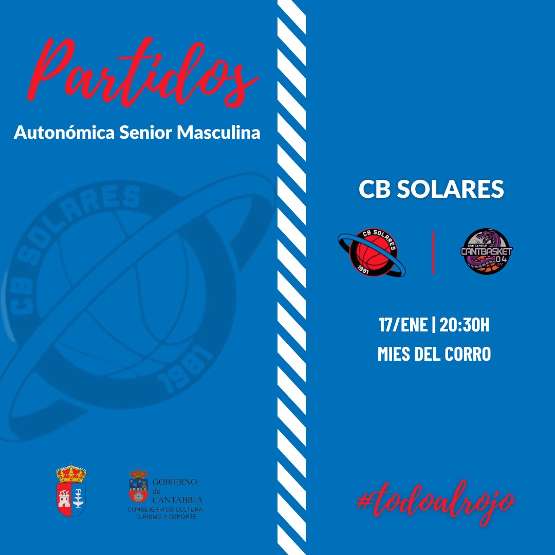 CBSolares's tweet image. 🏀| AUTONÓMICA SENIOR MASCULINA

🆚 @Cantbasket_04 

#TodoalRojo
