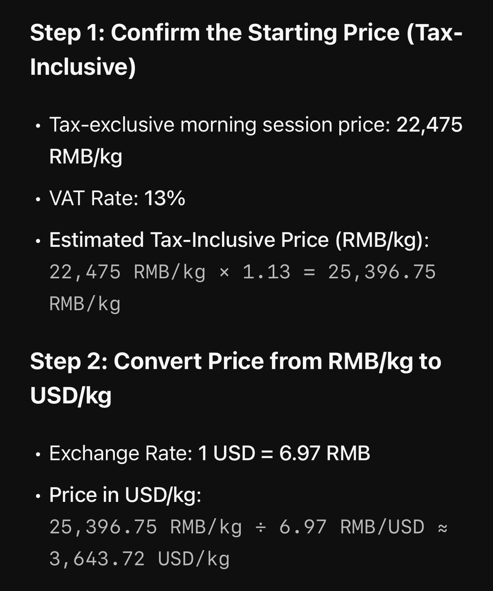 Calculations shown. 1 USD = 6.98 RMB Yuan today.