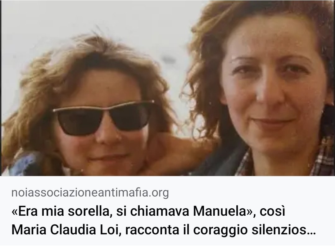 🔴SUL NUMERO DI GENNAIO DEL MENSILE #NOI ANTIMAFIA🔴 

👮🏻Emanuela Loi era una poliziotta dal sorriso indimenticabile, una degli agenti di scorta del giudice Paolo Borsellino morta nella strage di via D'Amelio a Palermo, il 19 luglio 1992 

💻Leggete qui

noiassociazioneantimafia.org/era-mia-sorell…