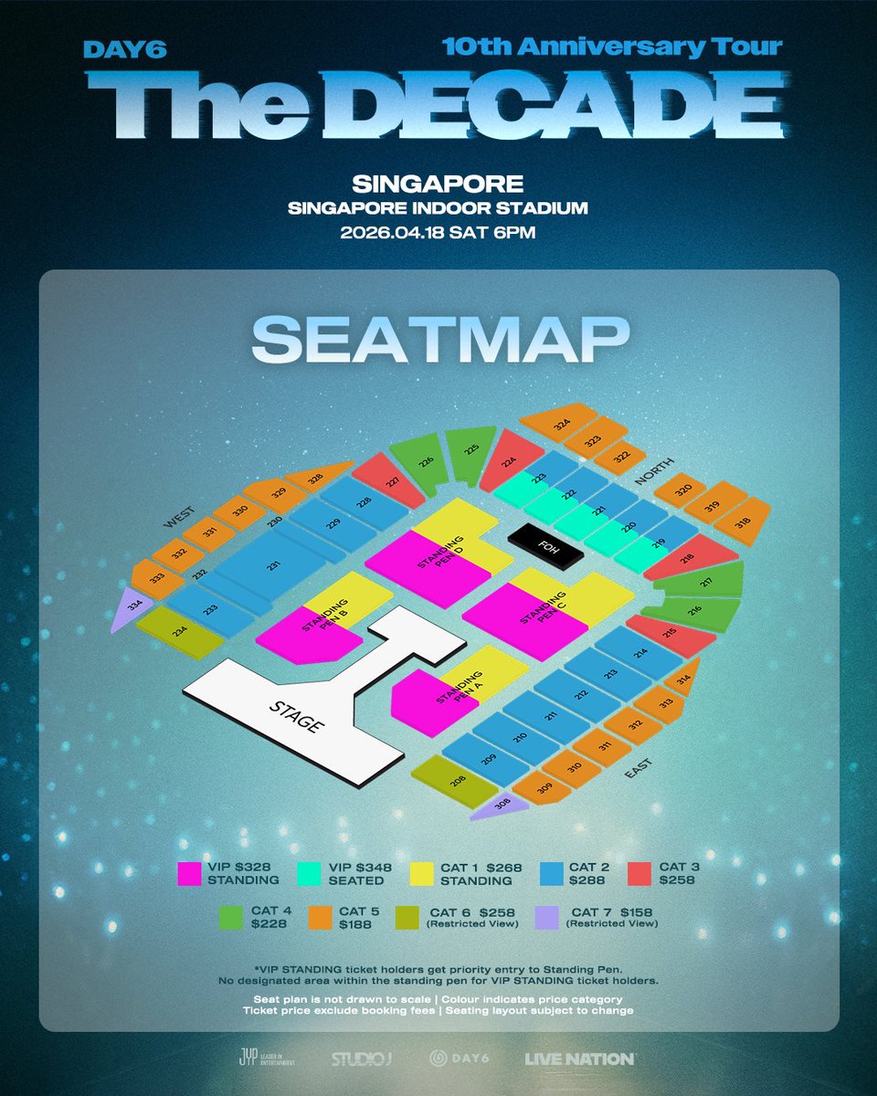 livenationsg's tweet image. 𝐓𝐡𝐞 𝐃𝐄𝐂𝐀𝐃𝐄 𝐰𝐢𝐭𝐡 𝐃𝐀𝐘𝟔 🔥

Great news, My Day! DAY6 is set to return to Singapore with their 10th Anniversary Tour &amp;lt;The DECADE&amp;gt;!

For the very first time, they will take the stage at the Singapore Indoor Stadium, marking their first-ever arena-scale world tour in…