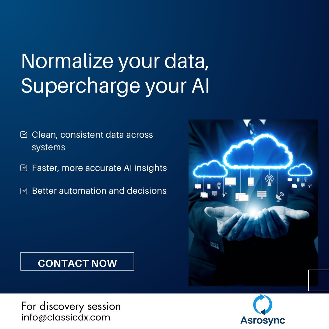 AsroSync's tweet image. AI is only as powerful as the data behind it.

If your data is fragmented, inconsistent, or locked across systems,
your AI will always underperform—no matter how advanced the model.
Normalization is the real unlock.

For more details visit asrosync.com