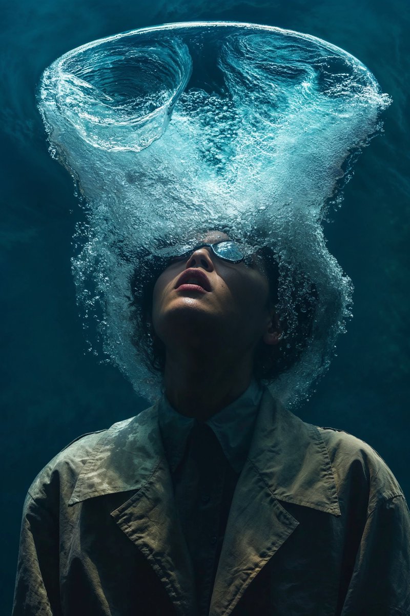 Glass cube monster scene