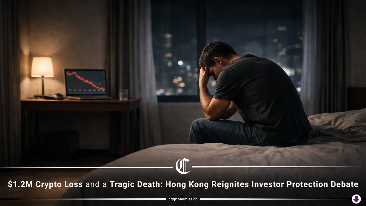 CRYPTO TRAGEDY IN HONG KONG A 32-year-old investor died after losing $1.2M  in crypto. The case highlights the darker side of extreme volatility and  leveraged markets. 📉 Recent context: * $BTC briefly