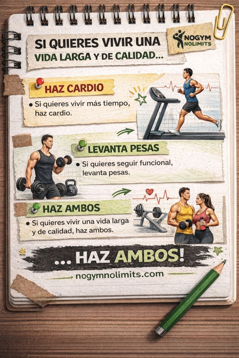 NOgymNOlimits's tweet image. Si quieres vivir más, haz cardio.
Si quieres vivir mejor esos años, entrena fuerza.