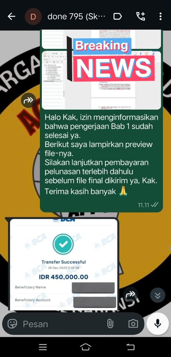 ackstorejoki's tweet image. Testimoni Joki Skripsi prodi Akuntansi ☑️
WA: wa.me/6285701359782
📍Trusted and Fast Response
#Jokiskripsi #jokitugas #jokikuliah #jokiartikel #zonaba #zonauang️ #jokijurnal #jokiproposal #jokithesis #jokisempro
