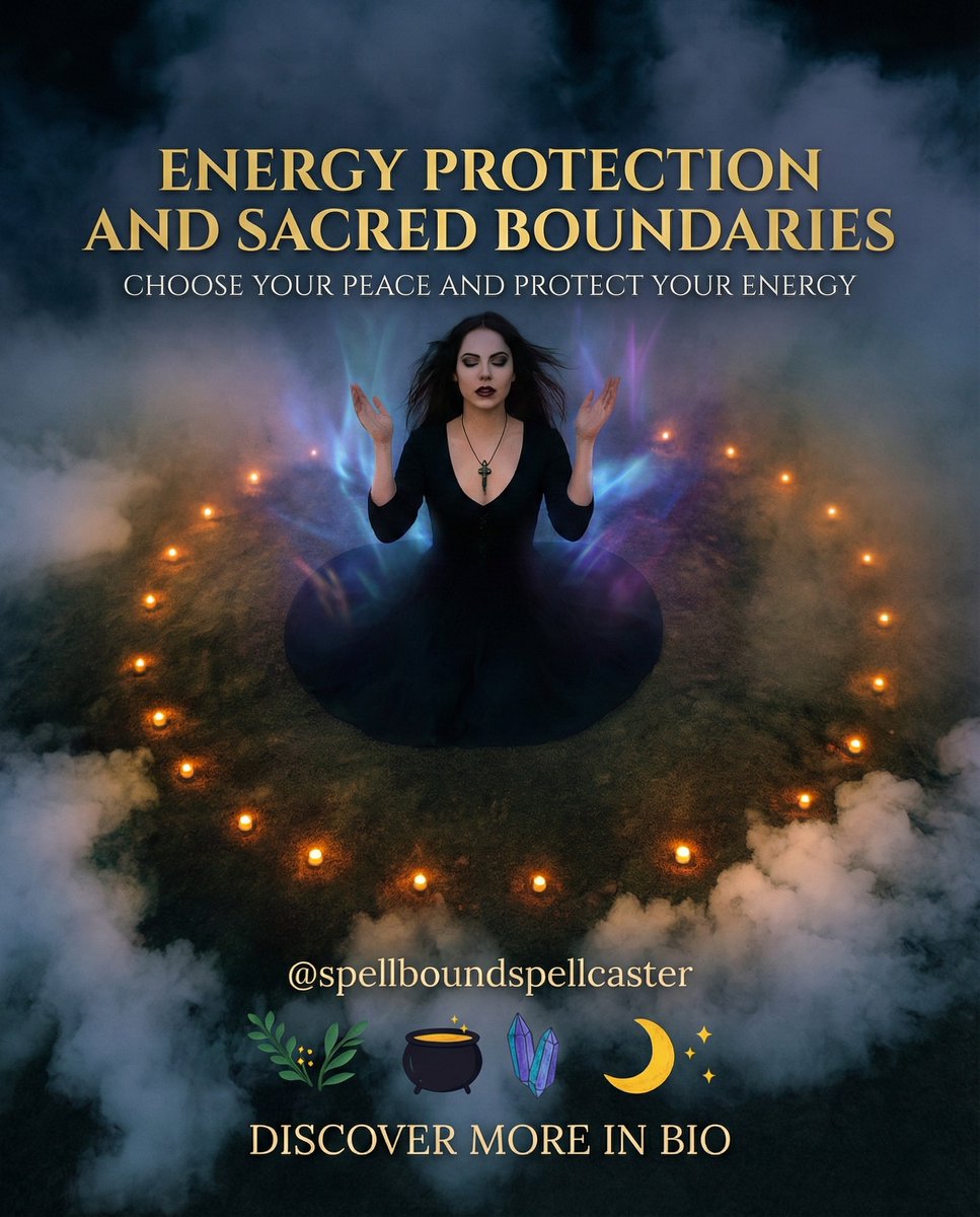 SpellsAndPsychi's tweet image. Choose alignment over guilt. ✨ Saying “No” is a protective ritual that restores harmony and strengthens boundaries for clear connection. Stand your ground and honor your energy. 🌿 Learn more: bestlovespellcasters.com 🌙 #belindirituals #energyhygiene #sacredboundaries