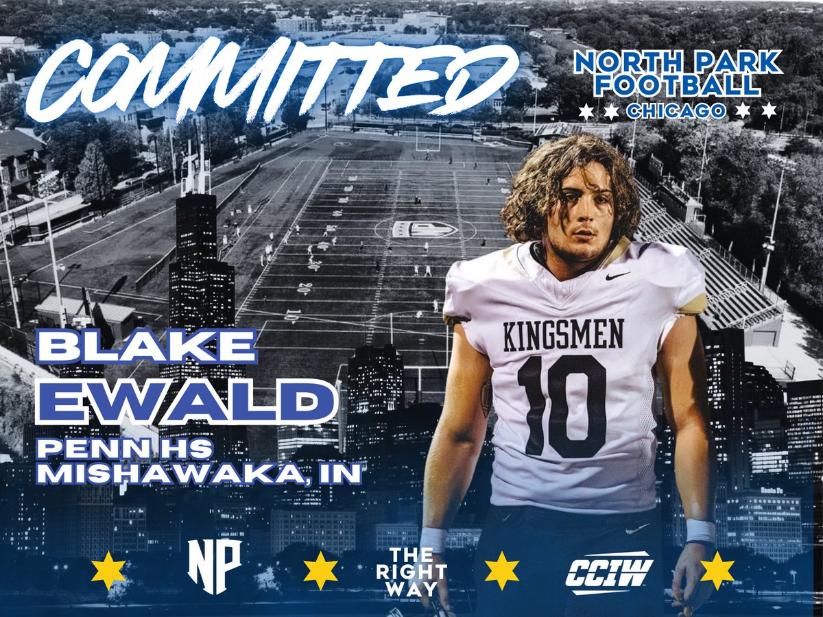 TheBlakeEwald's tweet image. I am excited to announce that I will be continuing my academic and athletic career at North Park University. Thank you to my family and friends for all the support they have given me! Thank you @CoachRook and @CoachStapf for this opportunity to continue my journey! 
#TheRightWay