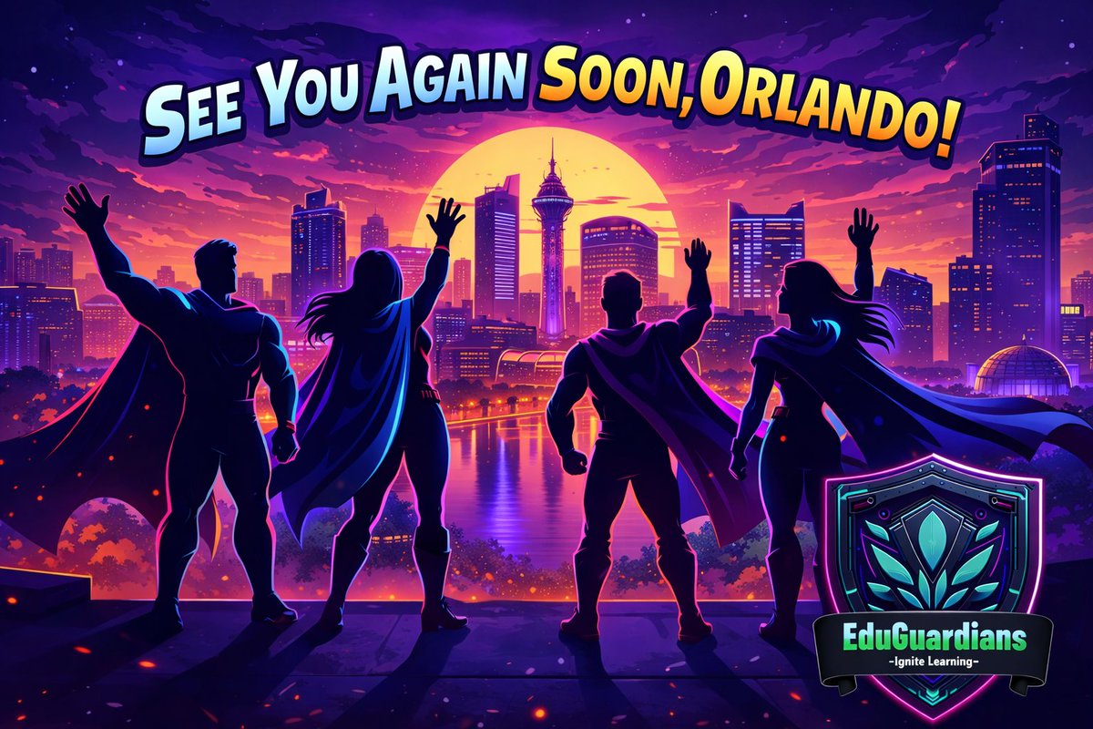 EduGuardian5's tweet photo. What an epic run at @fetc! From powerful learning &amp; fresh ideas to unforgettable connections, this week was packed with inspiration. We’re heading home fueled up &amp; ready to put this new knowledge into action. Until next time, FETC, thanks for an absolutely heroic experience. https://t.co/qQ5LMjWKPQ
