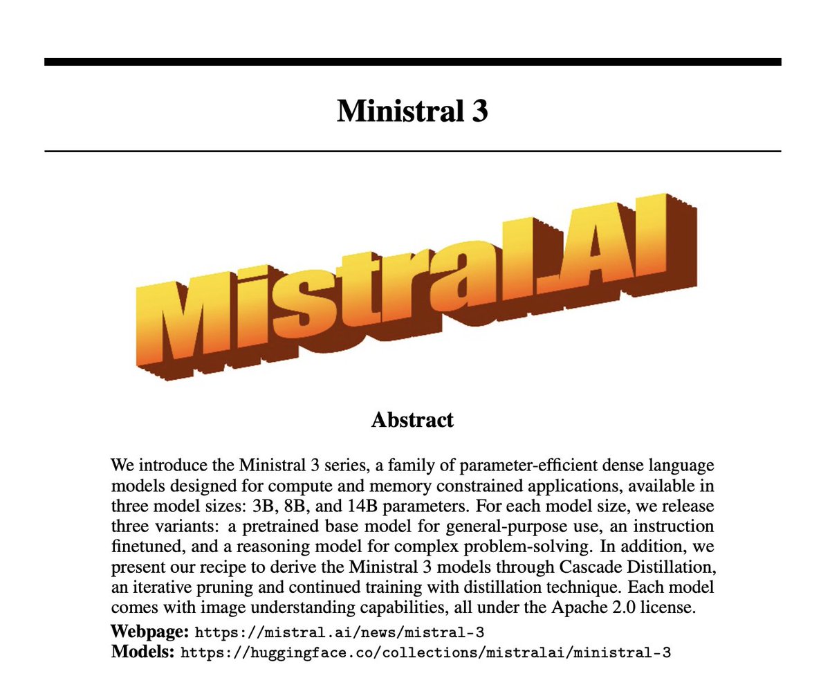 New <a href="/MistralAI/">Mistral AI</a> paper: Ministral 3!
