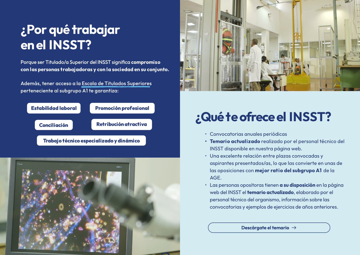 INSST_MITES_GOB's tweet photo. 🎓📘 ¿Opositar al #INSST?
✅ Te facilitamos el camino: temario actualizado y exámenes de convocatorias anteriores.
➕info 👉 https://t.co/d1zWhuHLok
🔴 Fin plazo inscripciones: 22/01/26
#OposicionesINSST #SomosPrevención https://t.co/Vbt0pMBO55