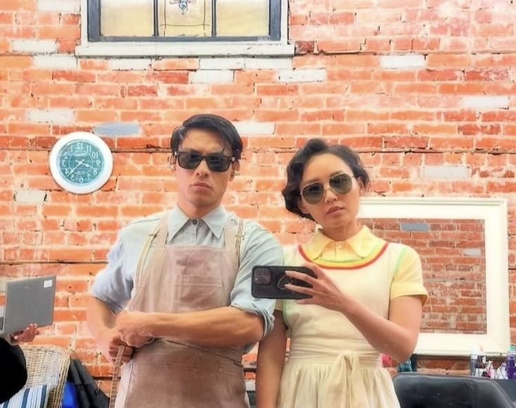 fridayvelvet's tweet image. Li Jun Li and Thomas Pang on the set of Sinners
