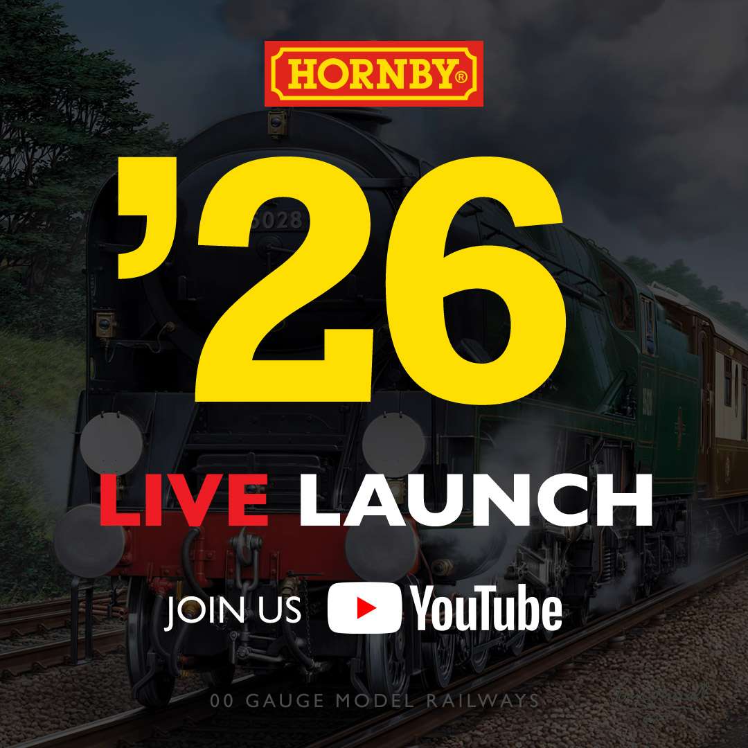 hornby's tweet image. Join us for a special launch video at 5:30pm (GMT) today!

Hosted by Mike live on YouTube, Hornby Brand MD Martyn and Development Manager Carl talk all about our January 26 Range Launch, answer your questions and more!

👉bit.ly/4sDgcJf 

#Hornby #ModelRailways