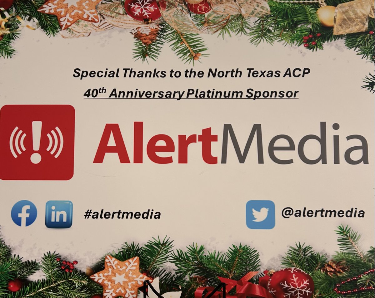 Northtxacp's tweet photo. We are so grateful for our amazing sponsors who help make our events possible. Alert Media's passion and support for the profession is inspiring. https://t.co/fcgHNUeQfs