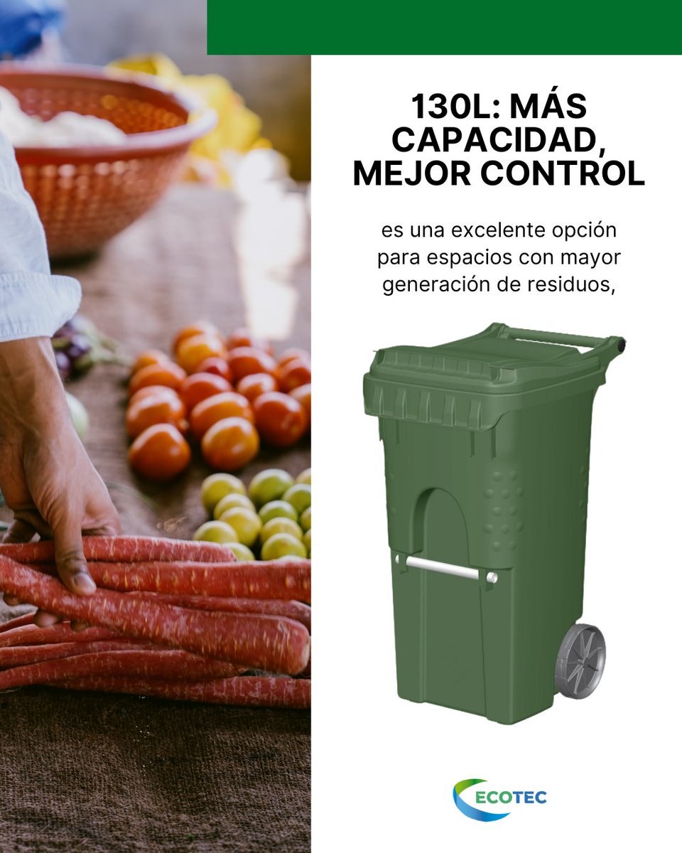 El contenedor de 130L de ECOTEC es una solución funcional para espacios con mayor generación de residuos. Permite mantener una separación adecuada durante más tiempo, facilitando el cumplimiento de la norma de separación en CDMX. ecotec-la.com
#ECOTEC #130L