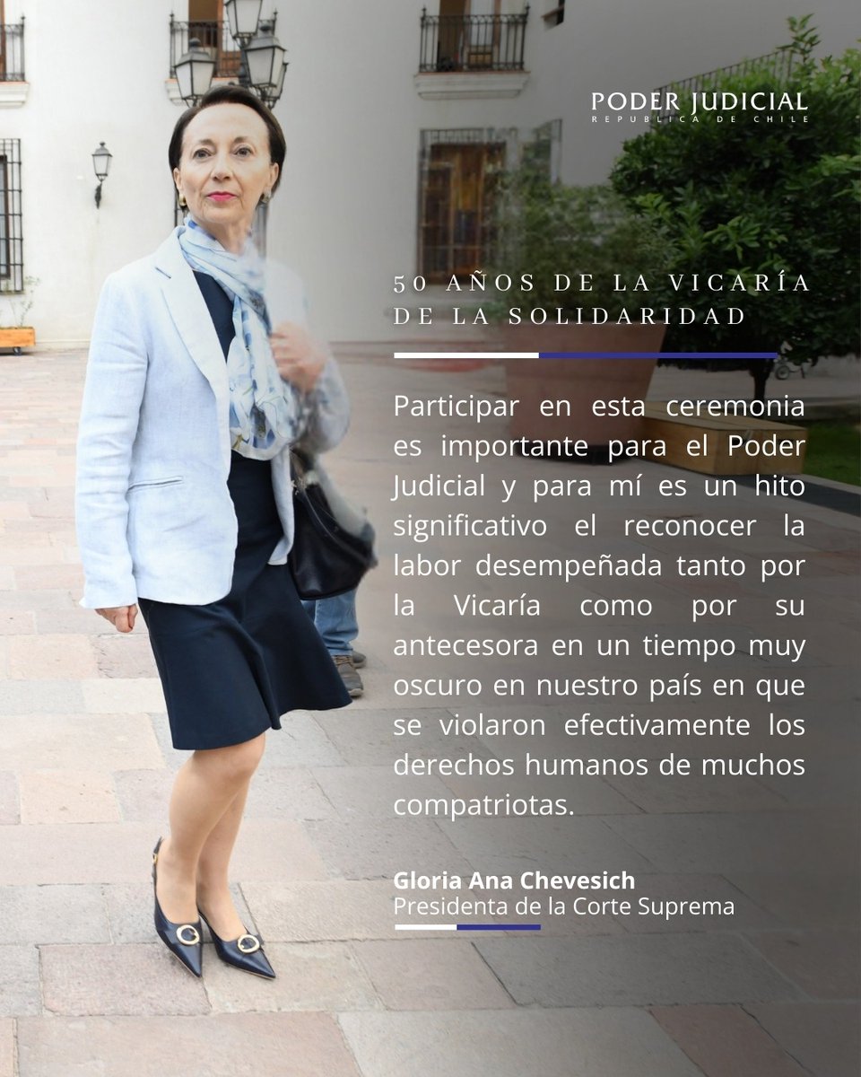 Presidenta de la Corte Suprema, Gloria Ana Chevesich, asiste a aniversario de la Vicaría de la Solidaridad: "Es un hito significativo" pjud.cl/prensa-y-comun…