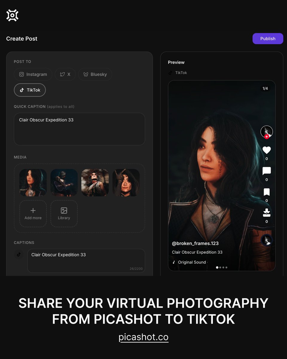 picashotapp's tweet photo. Your shots deserve more screens!

Picashot now lets you share your #VirtualPhotography to TikTok as slides, in addition to Instagram, X, and the 🦋 app https://t.co/W8RtWijoPZ