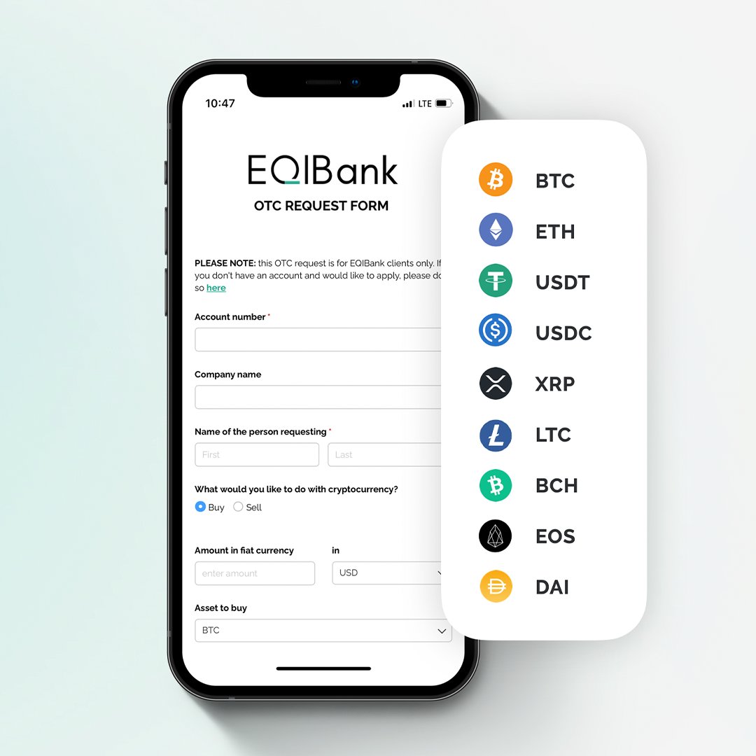 Convert large #Crypto holdings into fiat with ease.

High-volume crypto to fiat conversions via EQIBank’s #OTCDesk, typically completed within 20 minutes. No maximum trade size limits. Funds credited directly to your account.

Secure OTC execution.

#EQIBank #DigitalAssets