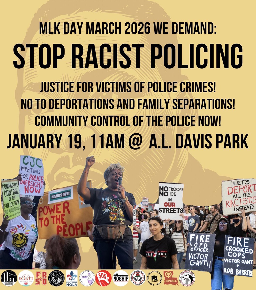 MLK Day March 2026: Stop racist policing!

January 19, 11am
AL Davis Park