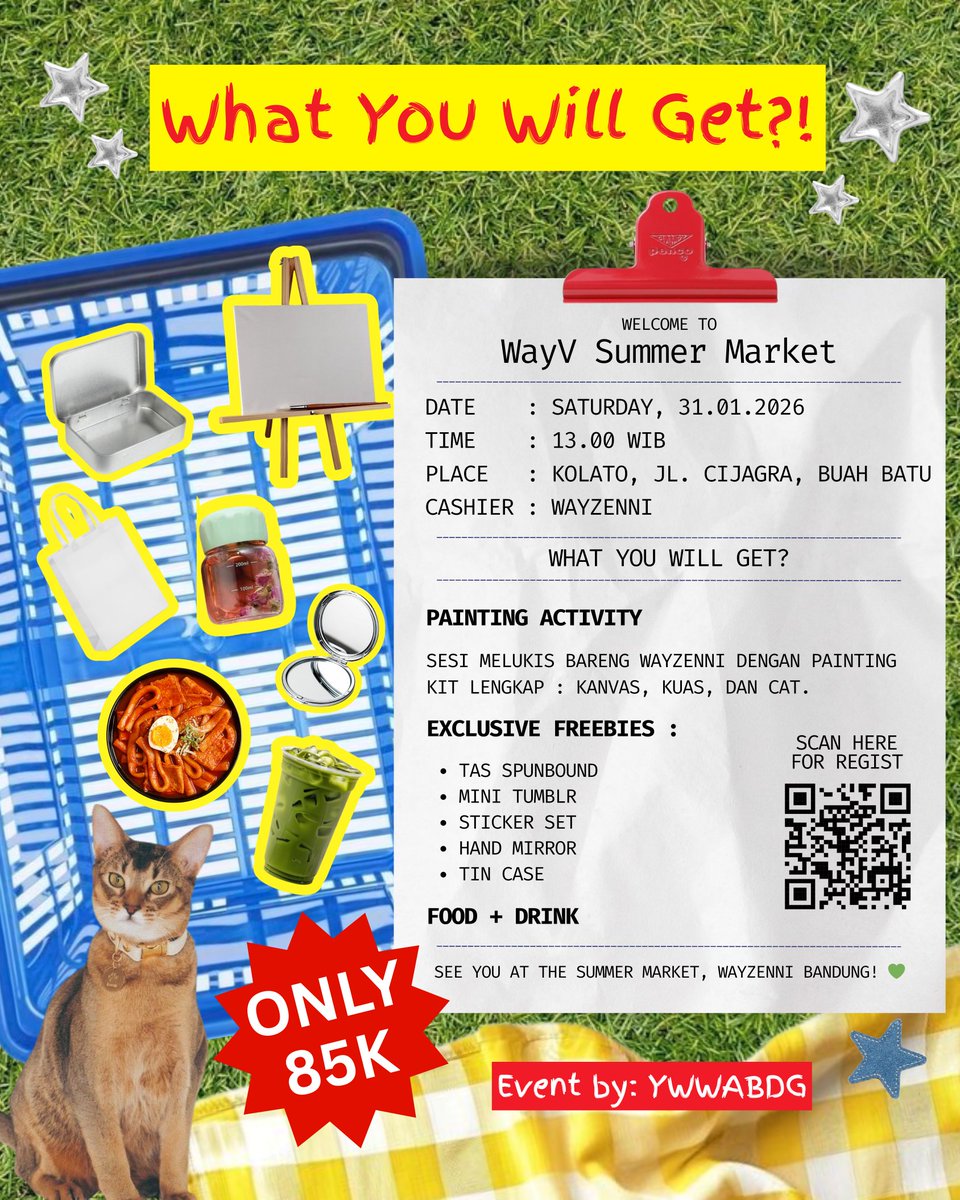 Sampurasun WayZenNi Bandung🌞💚

YWWABDG hadir kembali untuk merayakan Anniversary ke-7 WayV sekaligus Birthday Party leader kita tercinta, Qian Kun 🐻🎂🌼

Detail on poster 🎉
See you at the summer market, WayZenNi Bandung! 💚

#WayVAnniversary #WayVSummerMarket #Wayzenni #WayV